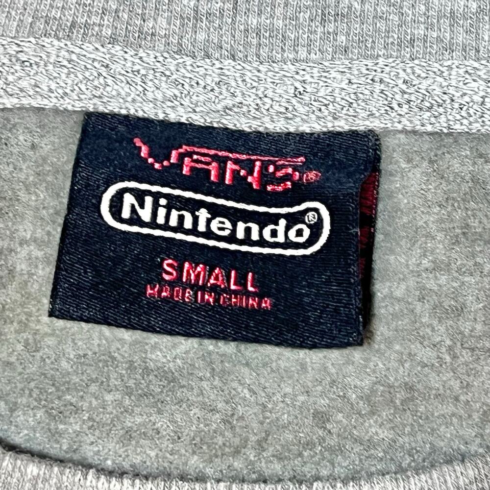 Vans x Nintendo Princess Peach Fleece Sweatshirt Grey Small Super Mario New - Picture 7 of 13